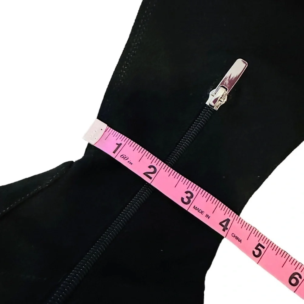 Marc Fisher Boots Over the Knee Fitted Pointed Toe Minimalist Fall Black 6.5